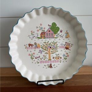 Jamestown Country Home 10” Pie Dish 1987 Japan Farm Scene Design